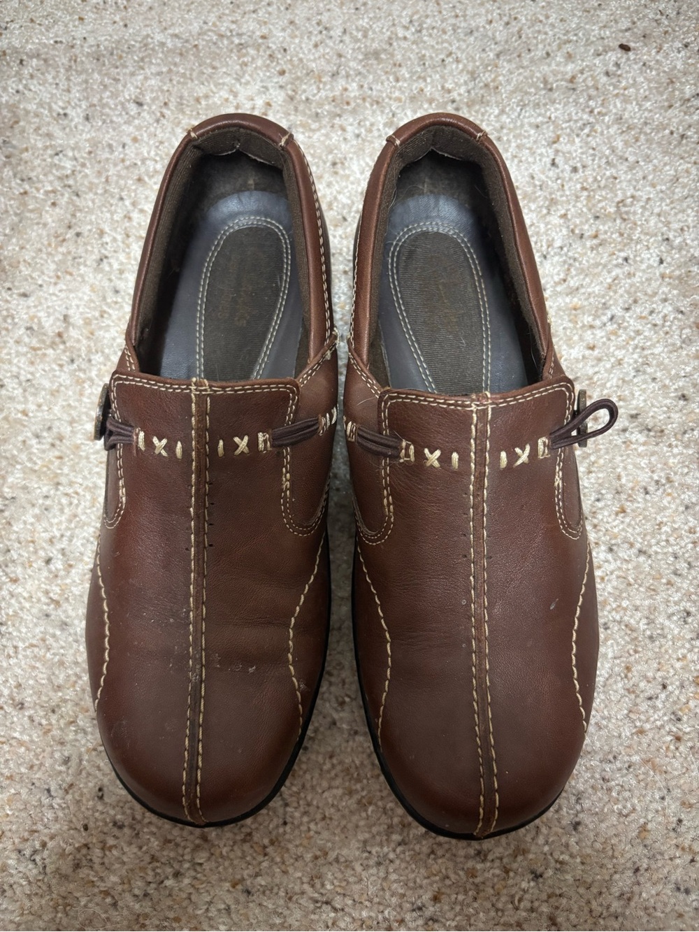 Clarks Women's Brown Leather Slip-On Loafers